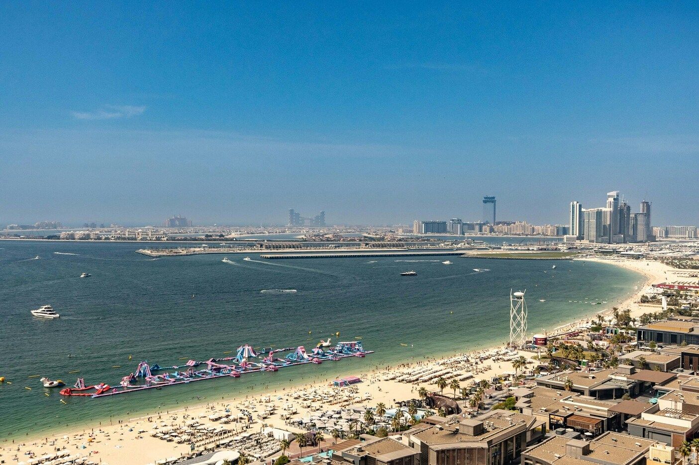 beach view from a hotel window in Dubai
