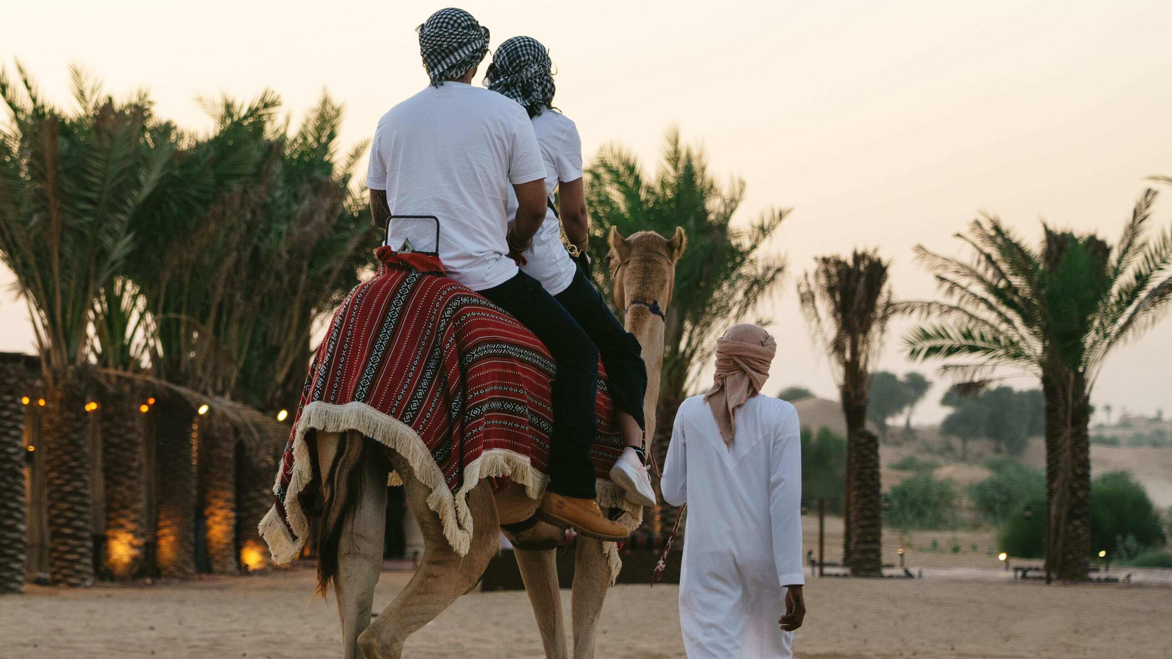 Camel ride in Dubai.