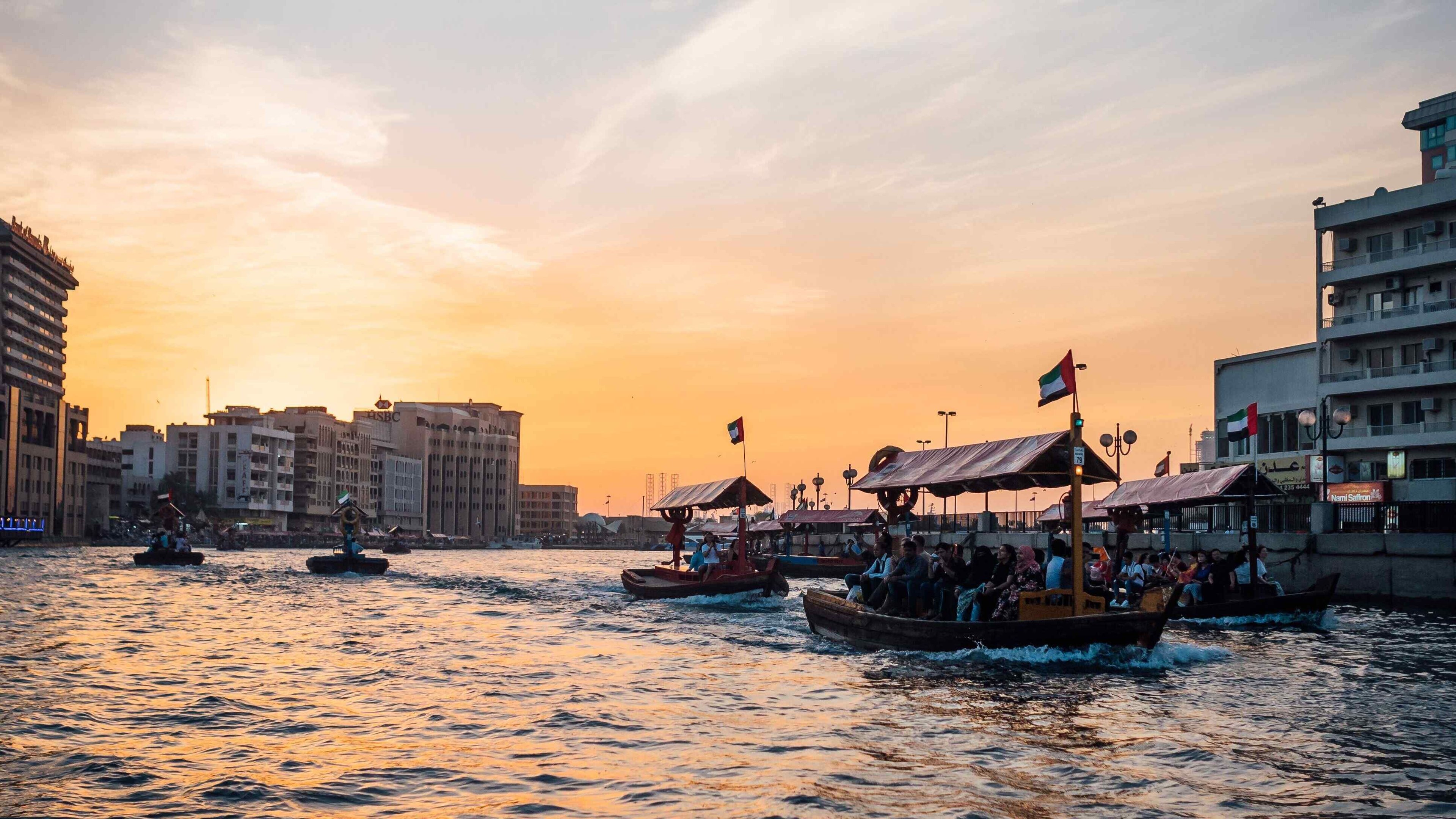 Old Dubai - abra in the background.