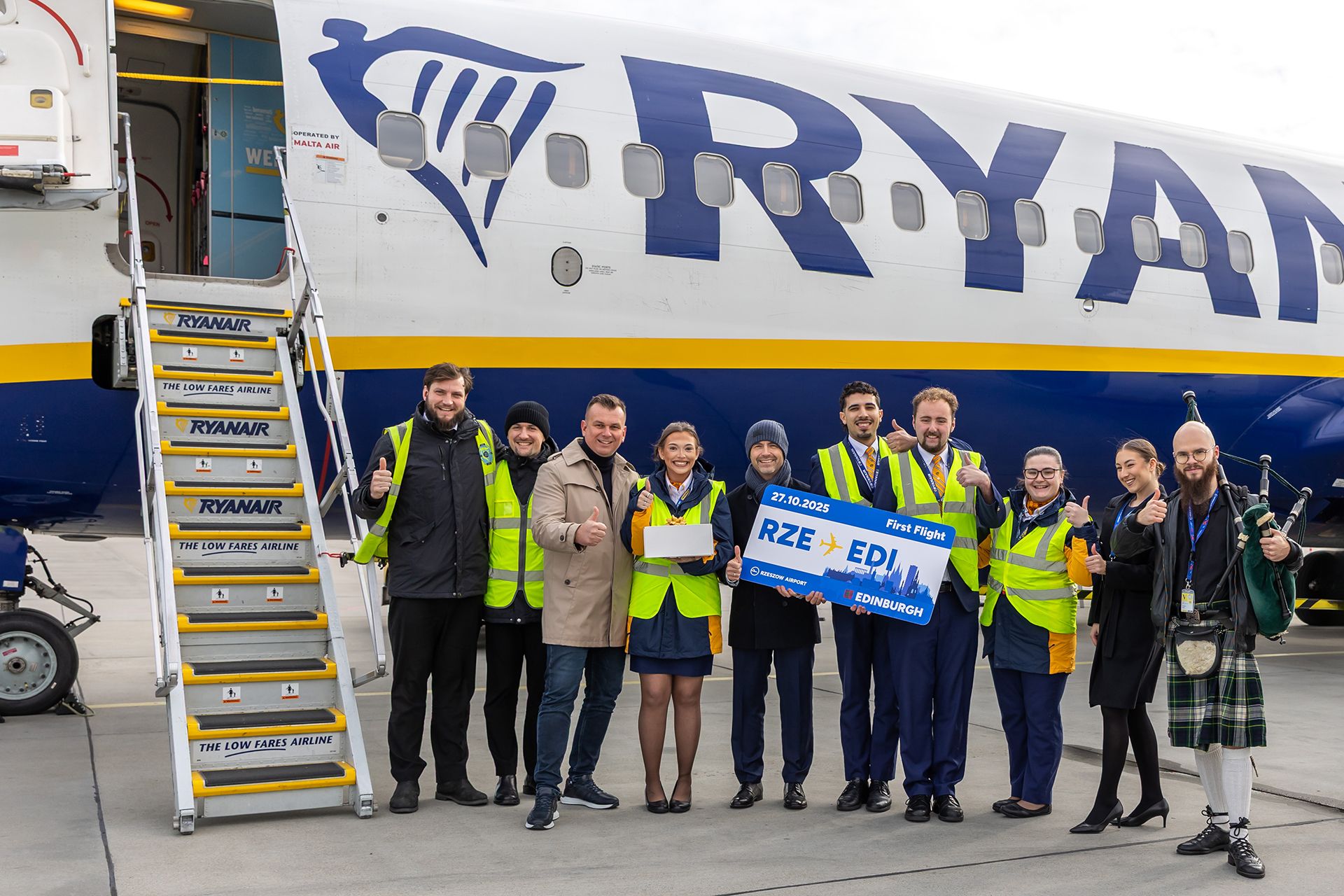 Ryanair uruchomił bezpośrednie loty z Rzeszowa do Edynburga