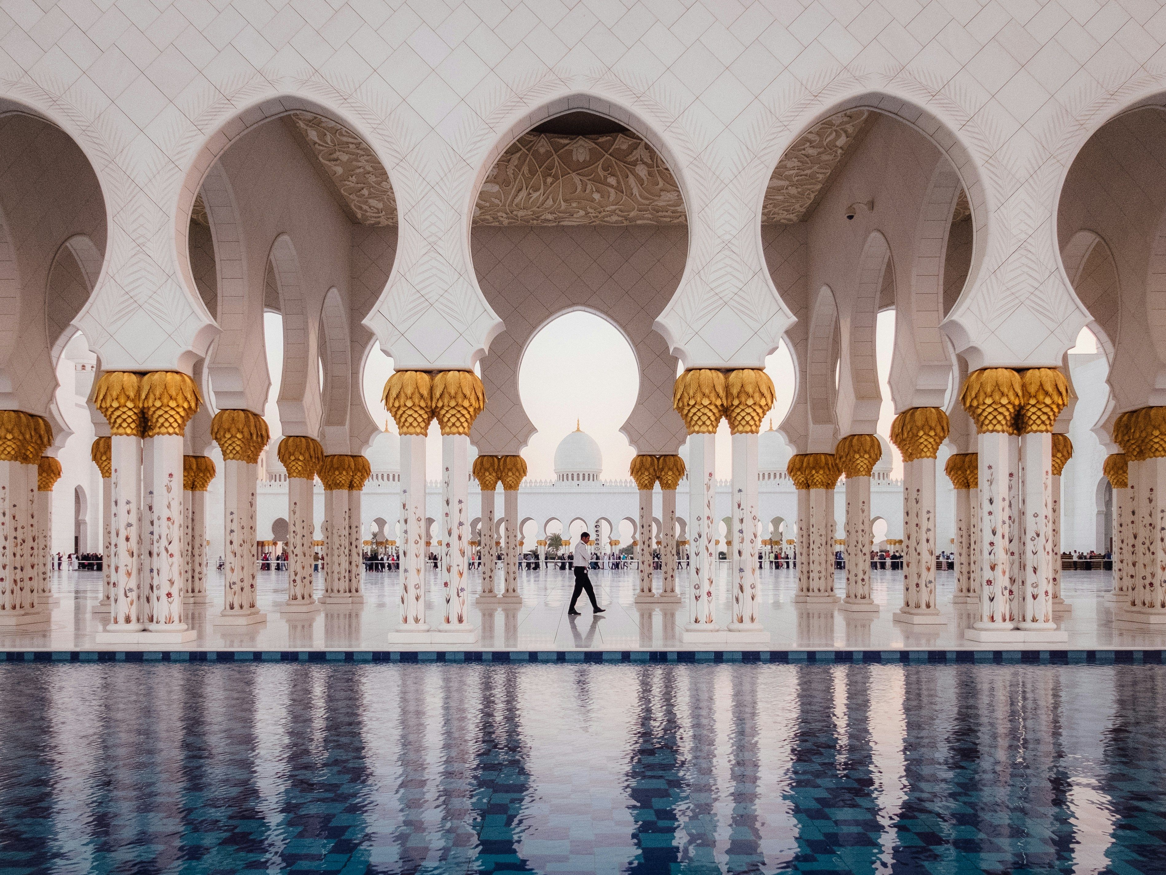 The Sheikh Zayed Grand Mosque in Abu Dhabi is one of the most popular tourist attractions in the world