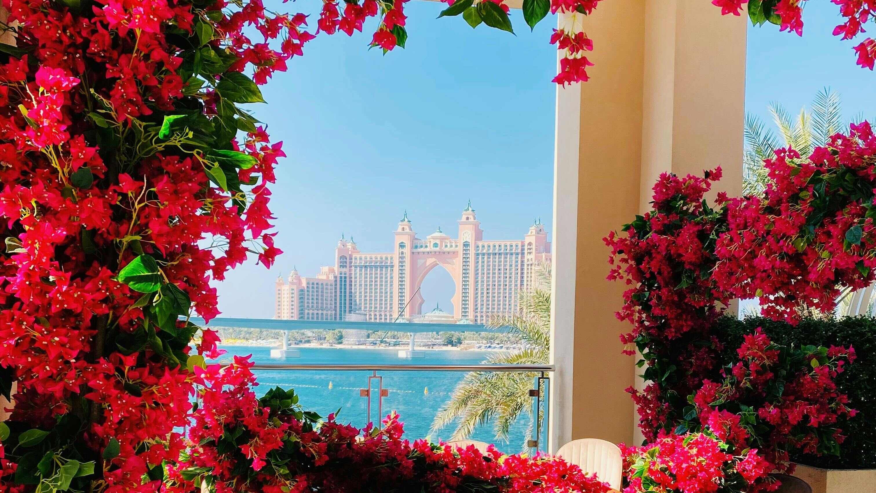 Vedere din restaurantul hotelului Atlantis The Palm.