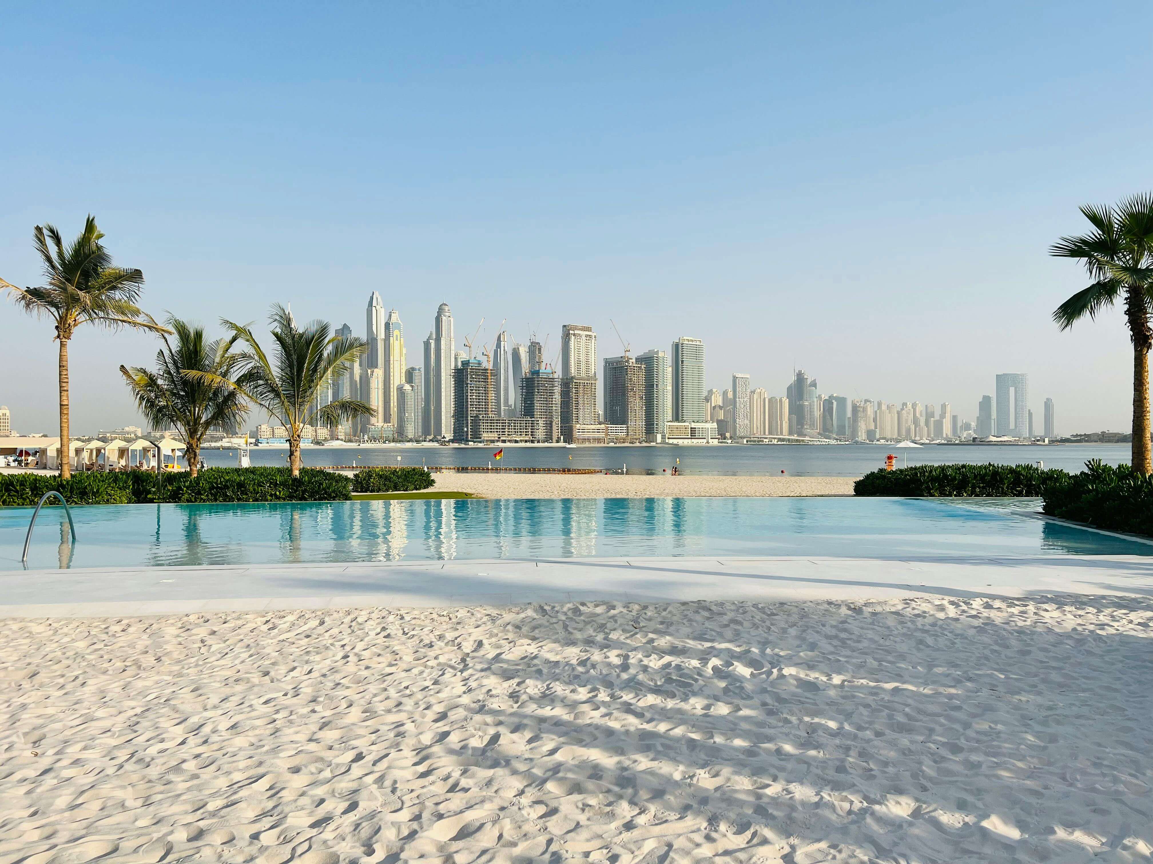 Private beach on the palm