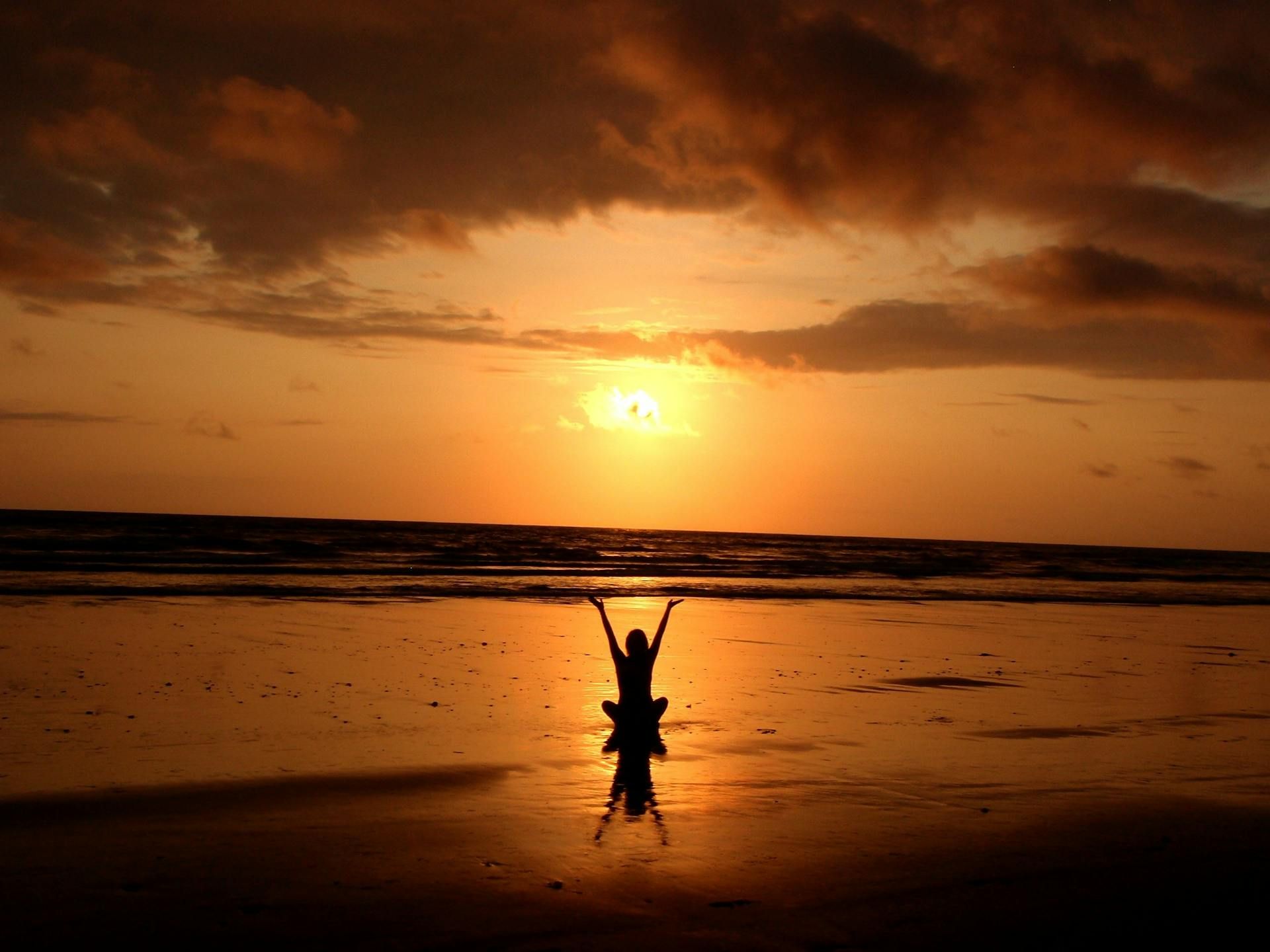 Sunset over the sea.